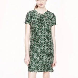 J. Crew Silk Geometric Print Open Back Shift Mini  Dress Sz.6 business casual